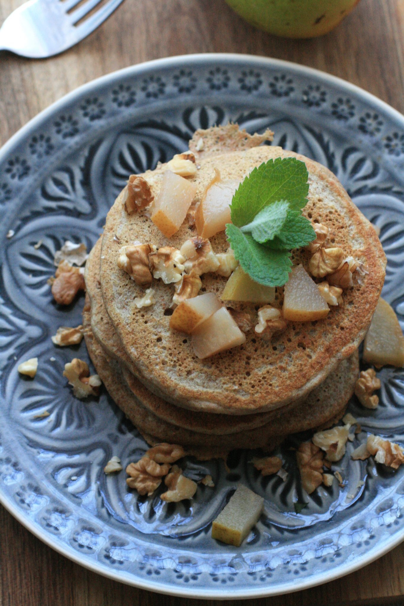 BirnenWalnussPancakes Rita Ayurveda